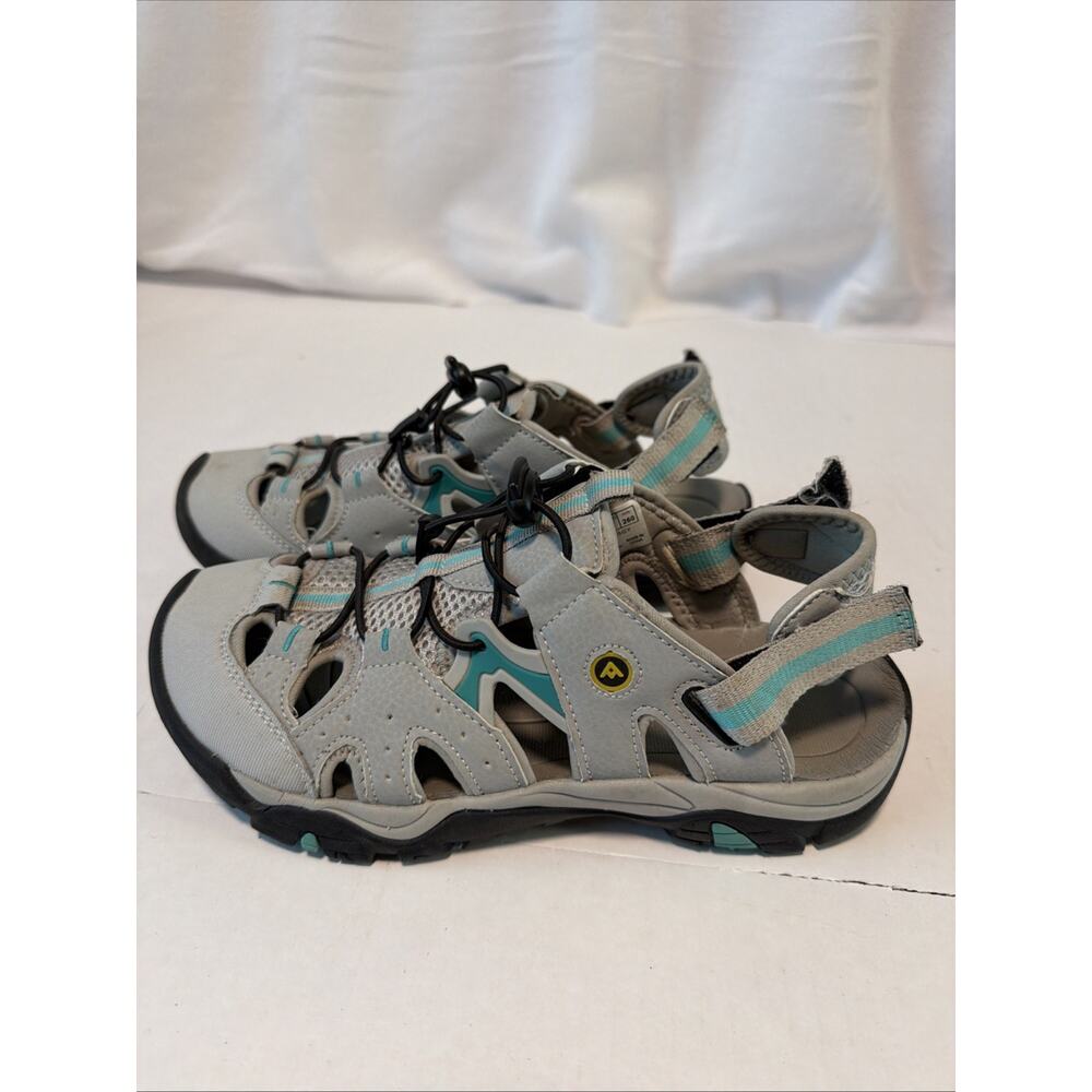 ATIKA Women Athletic Outdoor Sandal, Closed Toe Lightweight Walking, Grey, 9